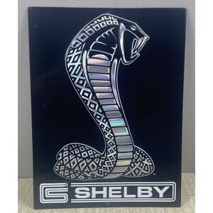Shelby Cobra Embossed Black Snake Sign Mustang Man Cave Garage Shop 13”x 9 1/2”